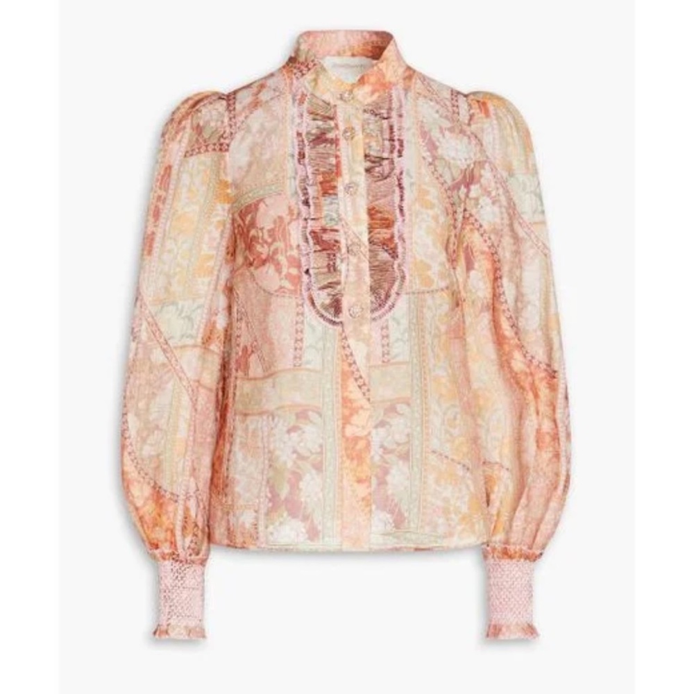 Zimmermann Kaleidoscope Embellished Paneled Floral-Print Blouse Size: 1 (US 4-6)